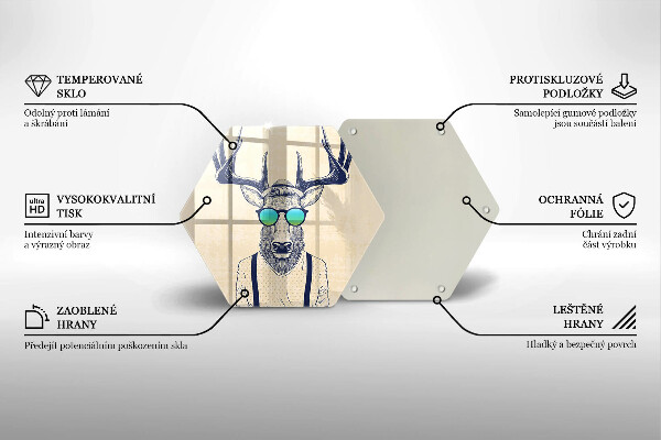 Deska szklana do kuchni Ilustracja Człowiek jeleń