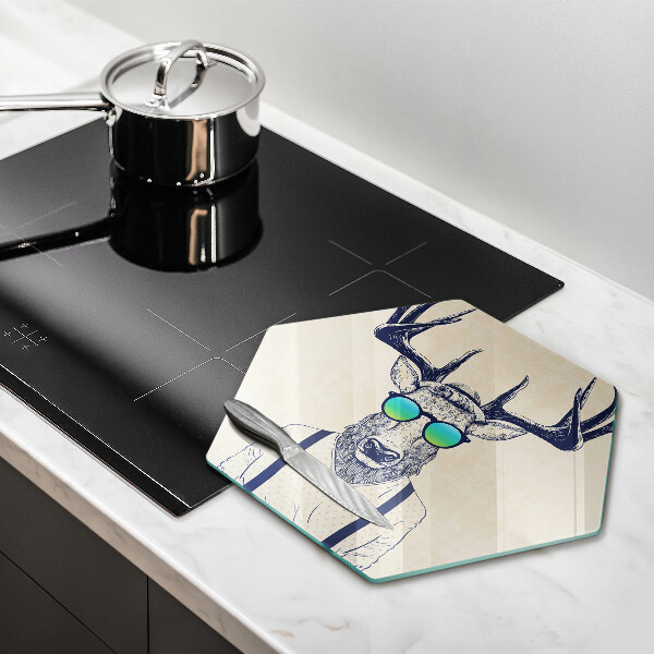 Deska szklana do kuchni Ilustracja Człowiek jeleń