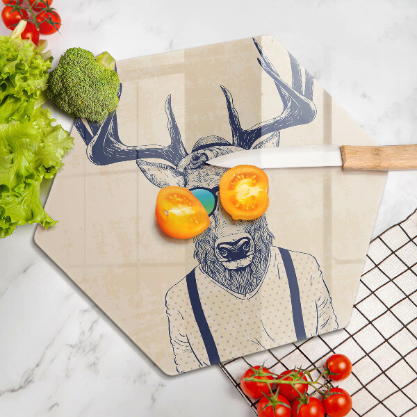 Deska szklana do kuchni Ilustracja Człowiek jeleń