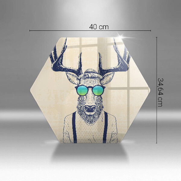Deska szklana do kuchni Ilustracja Człowiek jeleń
