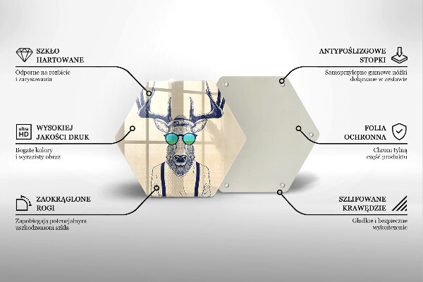Deska szklana do kuchni Ilustracja Człowiek jeleń