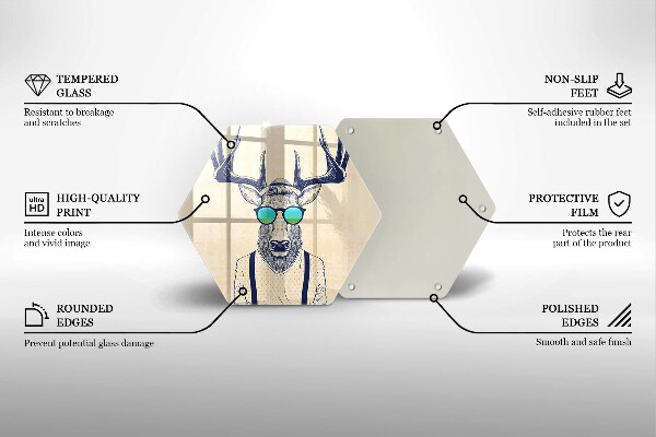 Deska szklana do kuchni Ilustracja Człowiek jeleń