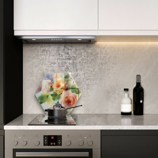 Deska szklana do kuchni Malowane kwiaty