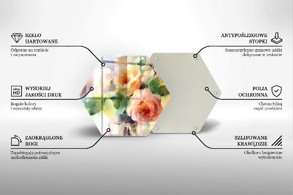 Deska szklana do kuchni Malowane kwiaty