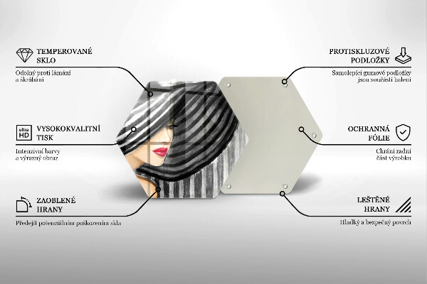 Deska szklana do kuchni Kobieta w kapeluszu