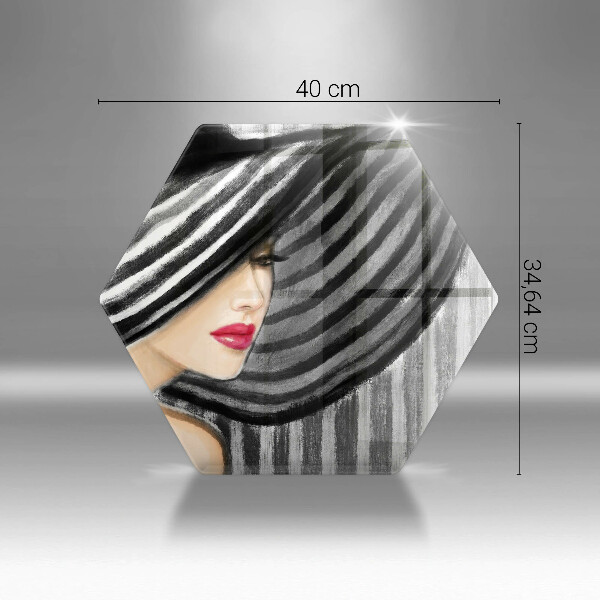 Deska szklana do kuchni Kobieta w kapeluszu