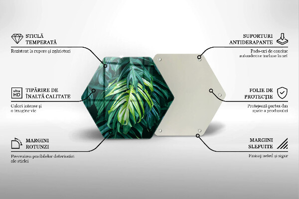 Deska szklana do kuchni Dzikie liście monstery