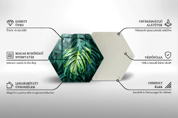 Deska szklana do kuchni Dzikie liście monstery