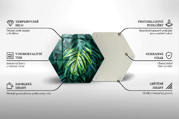 Deska szklana do kuchni Dzikie liście monstery