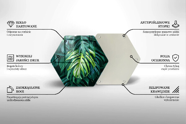 Deska szklana do kuchni Dzikie liście monstery