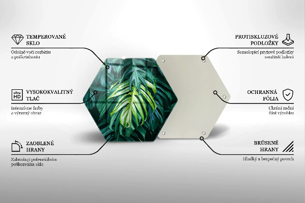 Deska szklana do kuchni Dzikie liście monstery