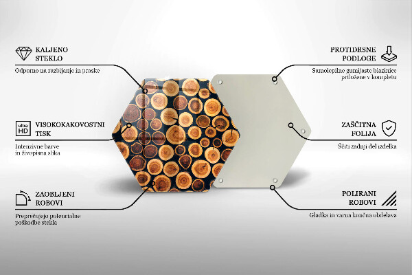 Deska szklana do kuchni Drewniane pieńki drzew