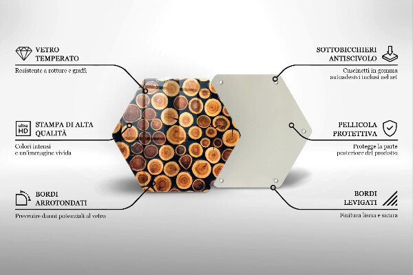 Deska szklana do kuchni Drewniane pieńki drzew