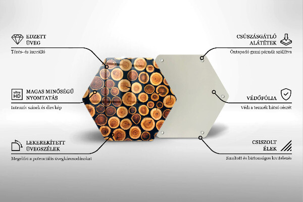 Deska szklana do kuchni Drewniane pieńki drzew