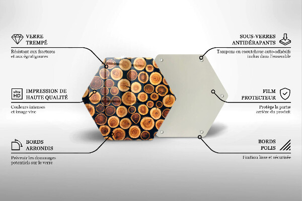 Deska szklana do kuchni Drewniane pieńki drzew