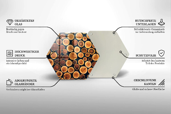 Deska szklana do kuchni Drewniane pieńki drzew