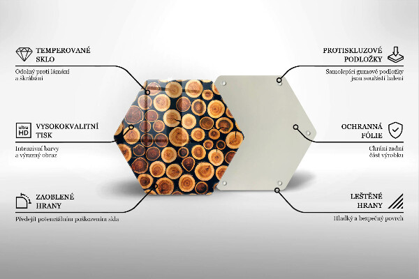 Deska szklana do kuchni Drewniane pieńki drzew