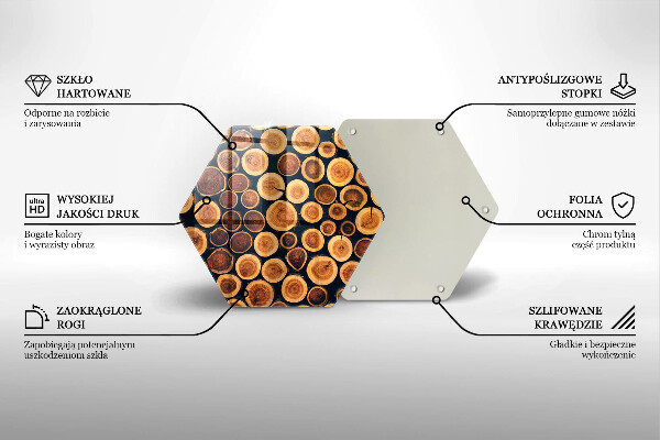Deska szklana do kuchni Drewniane pieńki drzew