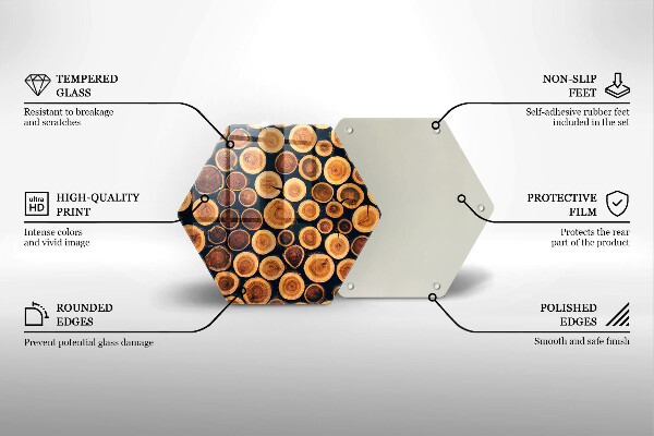 Deska szklana do kuchni Drewniane pieńki drzew