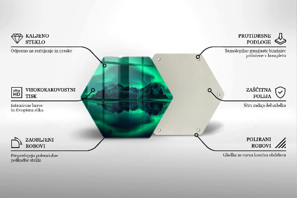 Deska szklana do kuchni Pejzaż zorza polarna
