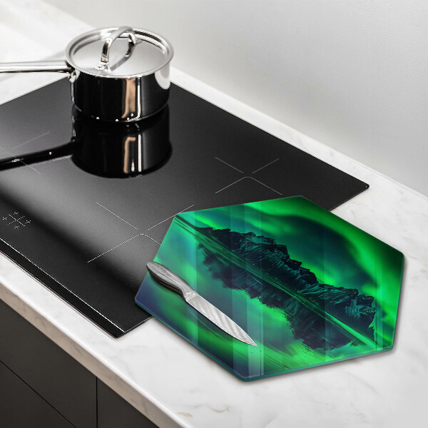 Deska szklana do kuchni Pejzaż zorza polarna