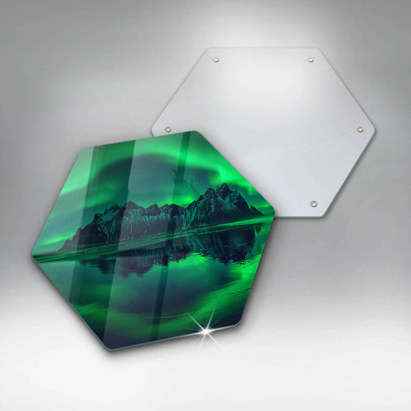 Deska szklana do kuchni Pejzaż zorza polarna