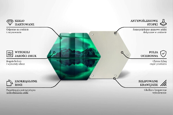 Deska szklana do kuchni Pejzaż zorza polarna