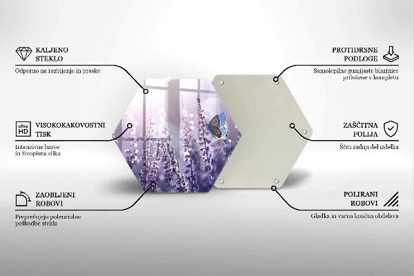 Deska szklana do kuchni Polne kwiaty i motyl