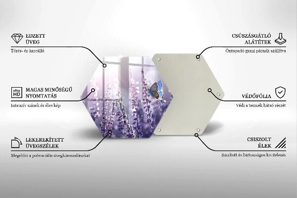 Deska szklana do kuchni Polne kwiaty i motyl