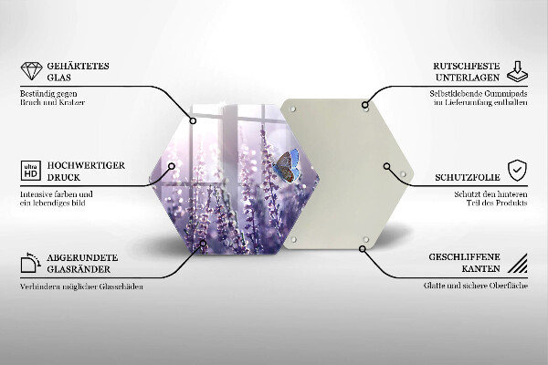 Deska szklana do kuchni Polne kwiaty i motyl