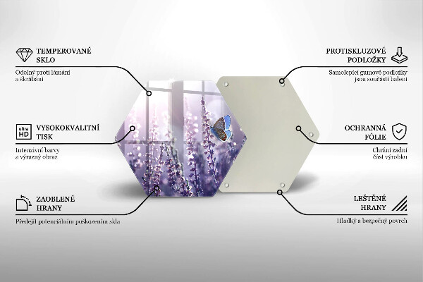 Deska szklana do kuchni Polne kwiaty i motyl