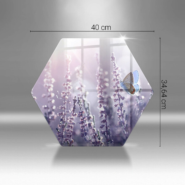 Deska szklana do kuchni Polne kwiaty i motyl