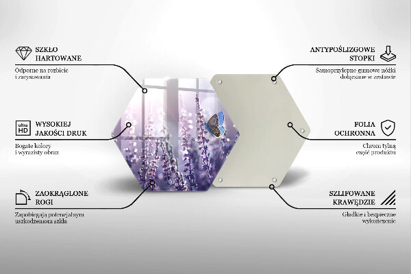 Deska szklana do kuchni Polne kwiaty i motyl