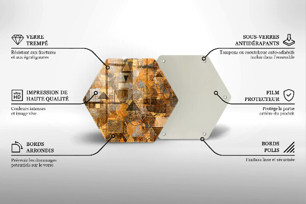 Deska szklana do kuchni Wzór figury geometryczne