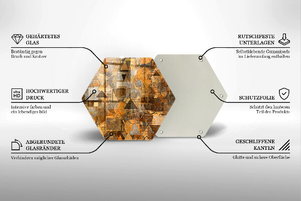 Deska szklana do kuchni Wzór figury geometryczne