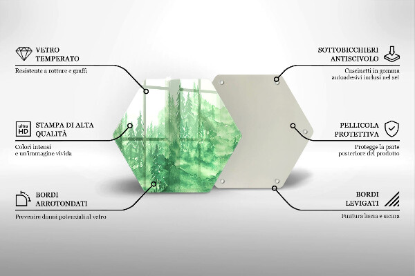 Deska szklana do kuchni Malowany las