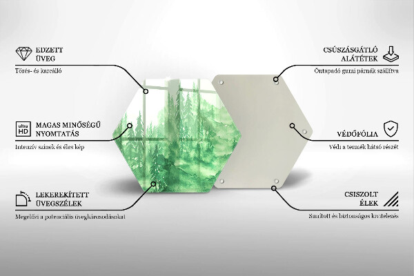 Deska szklana do kuchni Malowany las