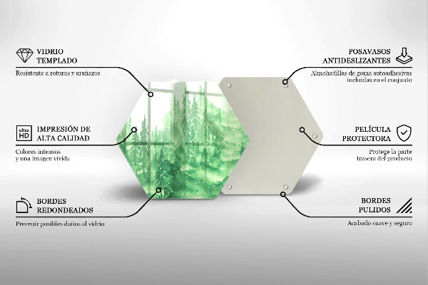 Deska szklana do kuchni Malowany las