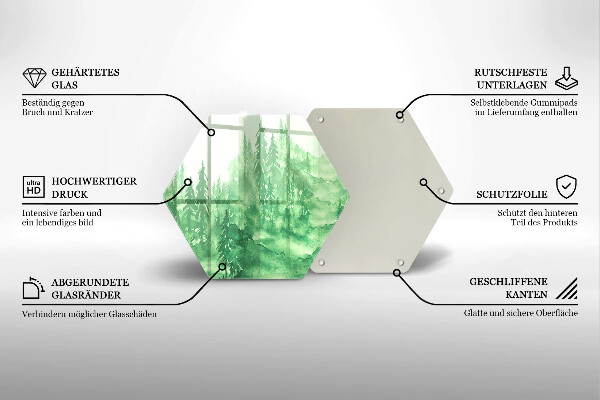 Deska szklana do kuchni Malowany las
