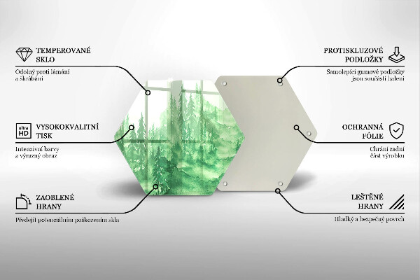 Deska szklana do kuchni Malowany las