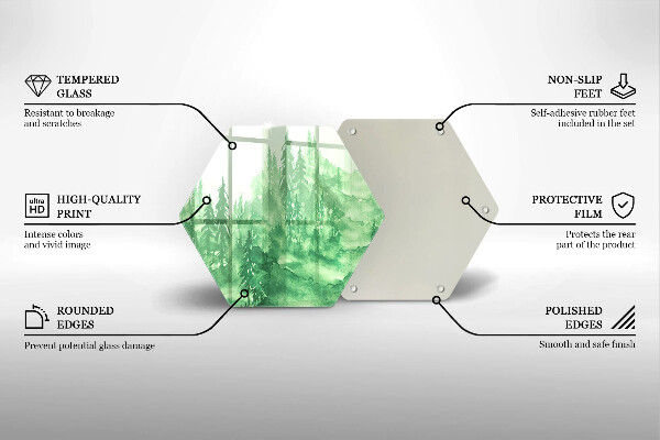 Deska szklana do kuchni Malowany las
