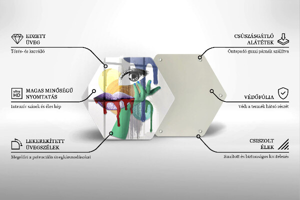 Deska szklana do kuchni Sztuka abstrakcyjny kolaż