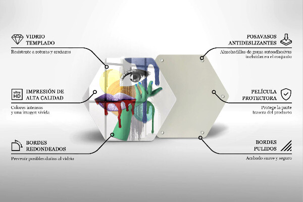 Deska szklana do kuchni Sztuka abstrakcyjny kolaż