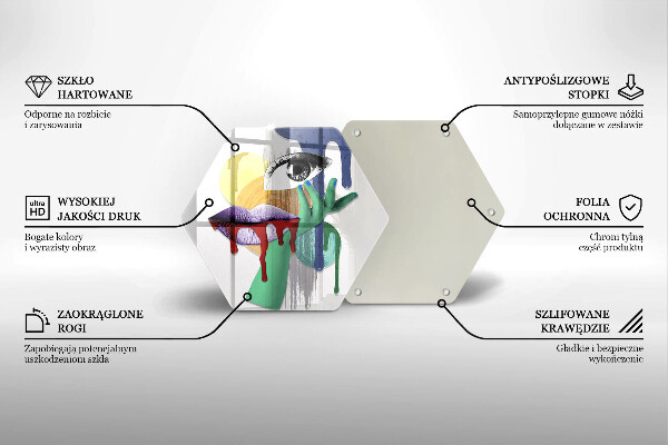 Deska szklana do kuchni Sztuka abstrakcyjny kolaż