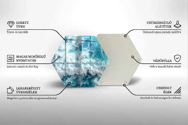 Deska szklana do kuchni Woda morskie fale