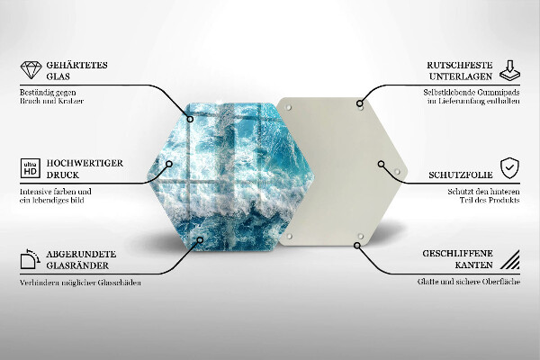 Deska szklana do kuchni Woda morskie fale