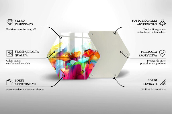 Deska szklana do kuchni Malowane farbami kwiaty