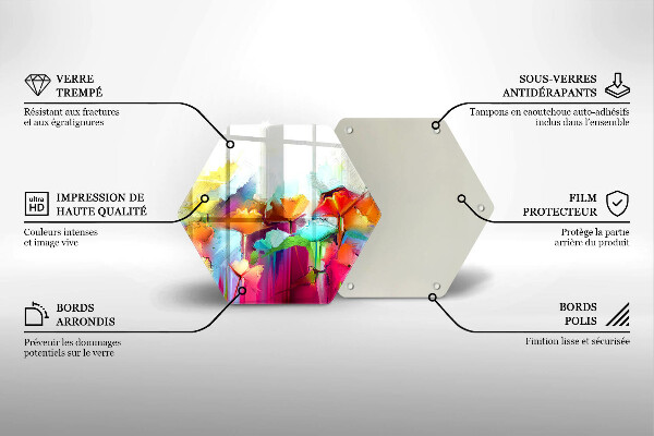 Deska szklana do kuchni Malowane farbami kwiaty