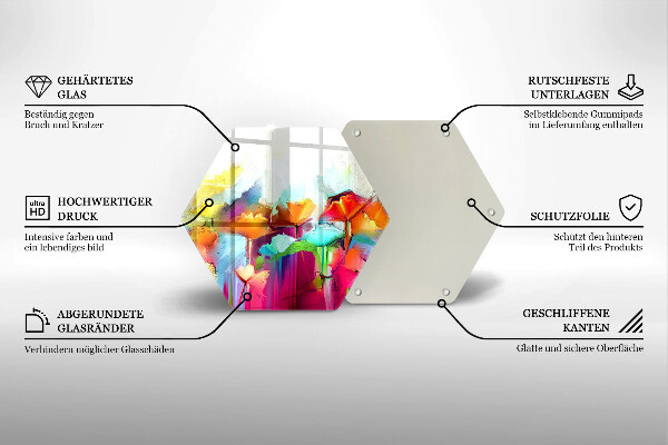 Deska szklana do kuchni Malowane farbami kwiaty