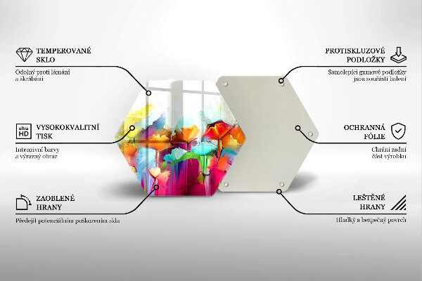 Deska szklana do kuchni Malowane farbami kwiaty